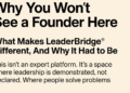 Why You Won’t See a Founder Here